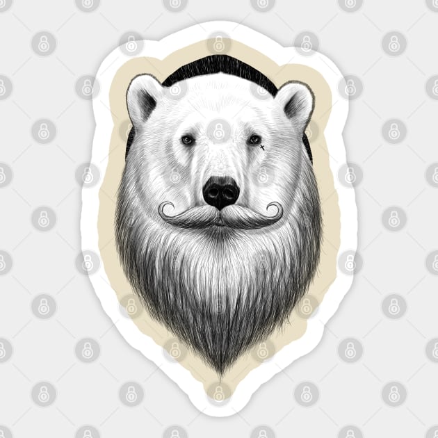 bearded polar bear Sticker by NikKor